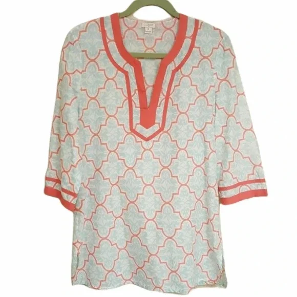 J.Crew Factory printed V-neck tunic Size Medium - Picture 1 of 7